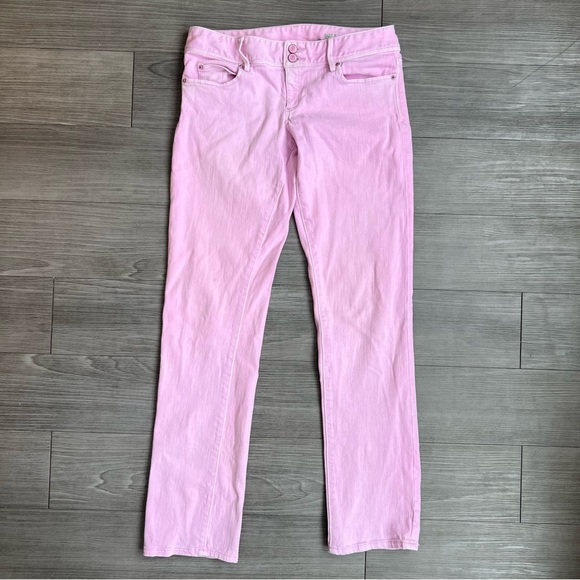 Lily Pulitzer Worth Straight Jeans in Light Pink Mid Rise Size 8 - Picture 2 of 8